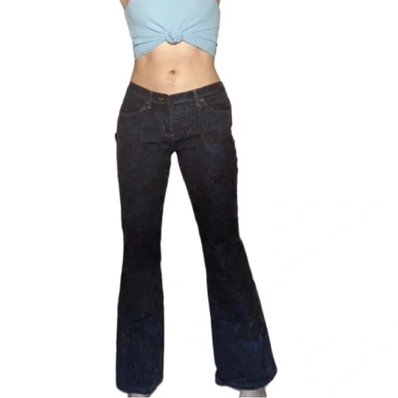 Patterned Flared Velvet Buffalo Jeans - Picture 2 of 2